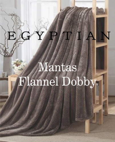 Imagen 1 de 3 de Frazada Manta Flannel Dobby Egyptian 2 Plazas Queen Size