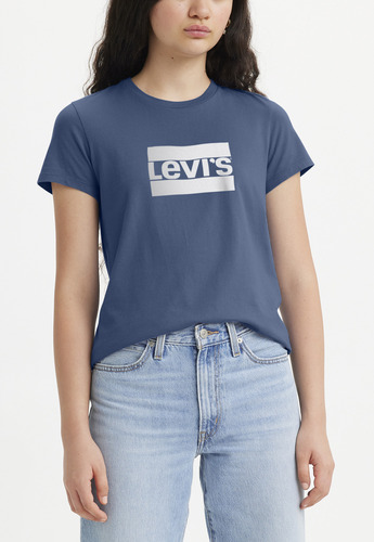 Polera Mujer Manga Corta Azul Levis 17369-2084