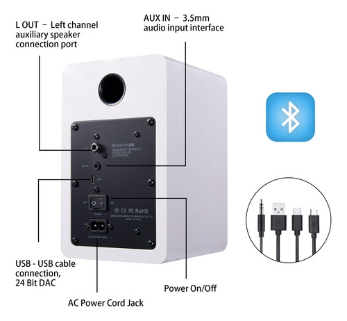 Altavoces De Estantería Sanyun Sw208 3 Active Bluetooth 5.0