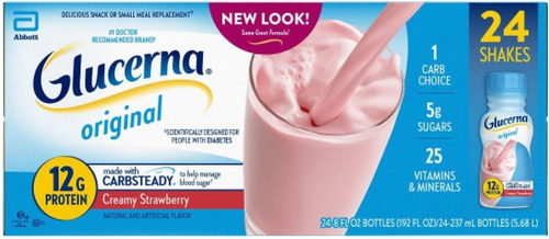 Glucerna 12g Protein Caja 24 Piezas Creamy Strawberry