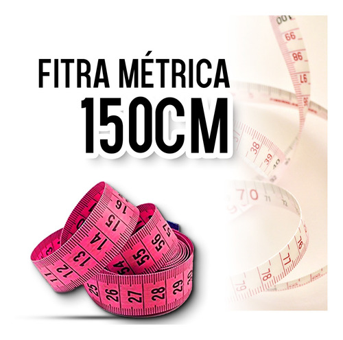 Imagem 3 de 7 de Fita Metrica Embalagem Plastica 150 Cm Cor:rosa