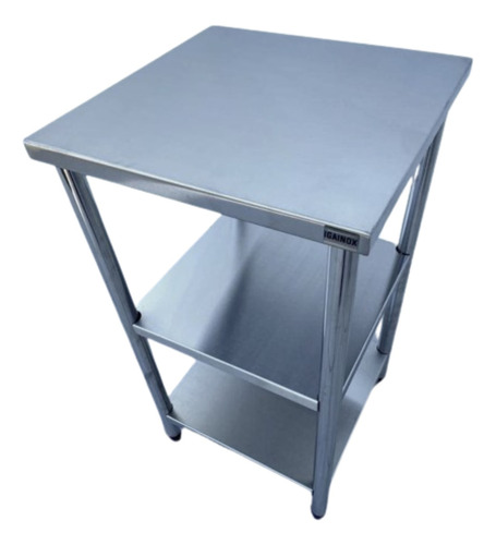 Bancada Mesa Armario De Inox Multiuso Pao 2 Niveis 60x50