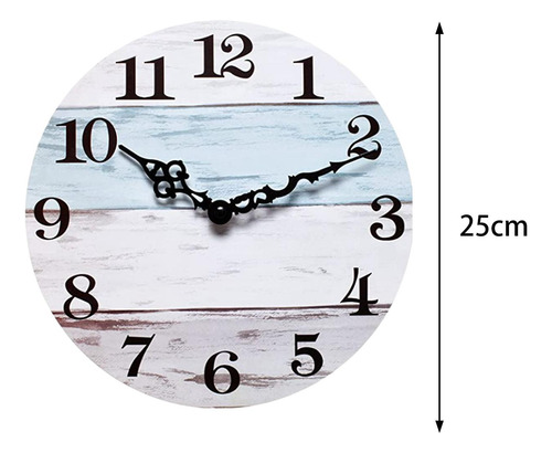 Reloj De Pared De Madera, Reloj Moderno Rústico Para