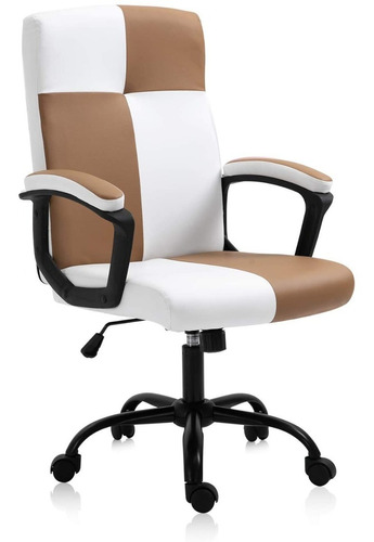 Seatzone-silla De Oficina Con Altura Ajustable,blanco/marron