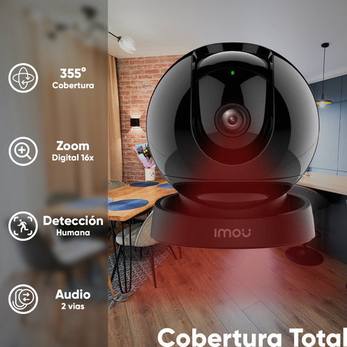 Imou Cámara Domo Ip Pt Rex 2d Wifi 3 Mp Ipc-gk2dn-3c0w-plus-128 Smart Tracking Ir De 10 Metros Audio 2 Vias Microfono Y Altavoz Integrados Alarma De Sonido Anormal 3c0w Con Microsd 128gb