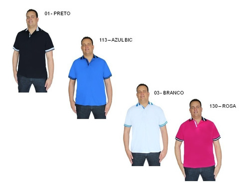 Imagem 2 de 9 de Camiseta Polo Plus Size Extra Grande Especialg2 G4 G5 G6 G7