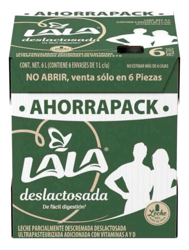 Leche Lala Uht Deslactosada Parcialmente Descremada Pack 6l