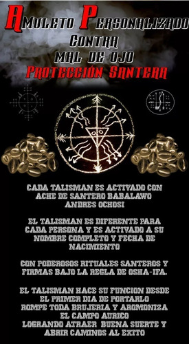 Amuleto De Santeria Cubana Para Atraer Amor Suerte Y Dinero (Usado)