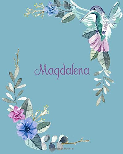Magdalena 110 Pages 8x10 Inches Classic Blossom Blue Design 