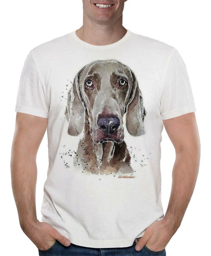 Remera Remera Perro Weimaraner Hombre Purple Chick