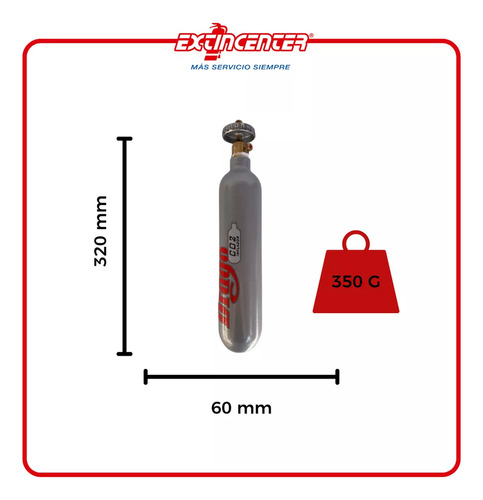 Inflador A Base De Dioxido De Carbono Co2 Drago 350 Gramos Para Ruedas Diseñado Para Auto Camion Moto Ideal Para Casos De Emergencias Incluye Manguera Y Accesorios