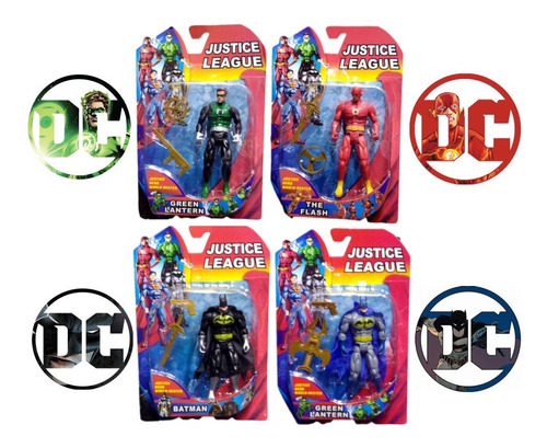 Muñecos Flash Linterna Verde Batman 15 Cm Por Unidad