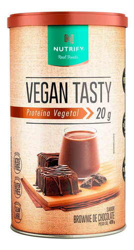Vegan Tasty Proteína Vegetal Nutrify Brownie Chocolate 420g 2517712