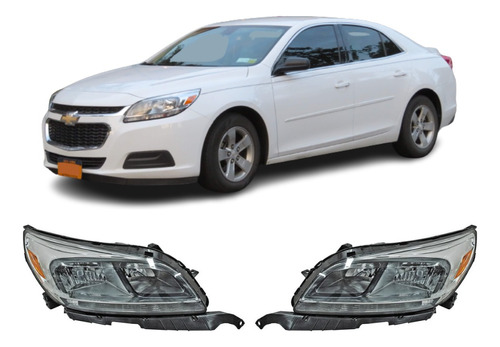 Juego Par Faro Chevrolet Malibu 2013 2014 2015 Ls