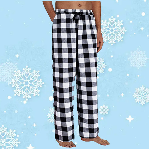 Pantalones De Pijama A Cuadros Deportivos Holgados Y Cómodos