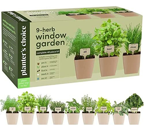 9 Herb Window Garden - Kit De Cultivo De Hierbas Inte