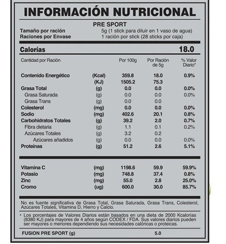 Imagen 4 de 8 de Pre Sport Fuxion Rinde Deportivo - Saludable La Golosineria