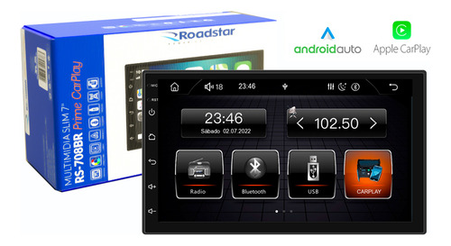 Central Multimídia 7 Fiat 500 07/15 Carplay Android Bt Usb