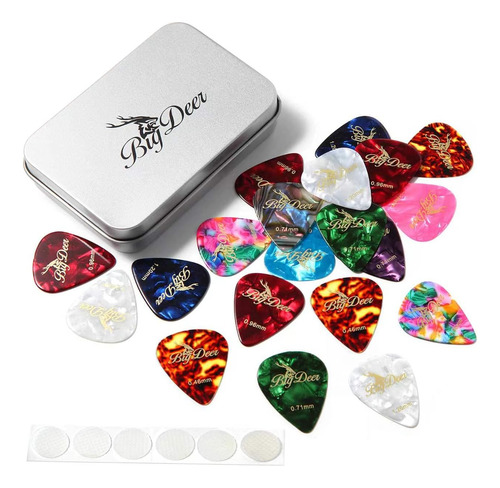 El Paquete De 50 Púas De Guitarra De Celuloide Bigdeer Inclu
