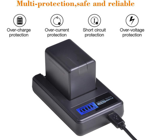 1pack Vwvbt380 Vwvbt190 Batería + Lcd Cargador Usb Pan...