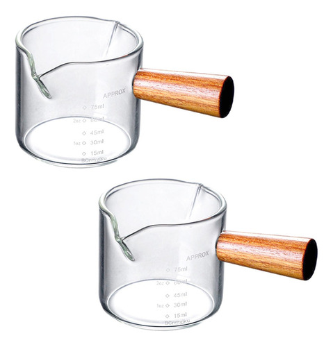 . 2x Vaso De Café Expreso Resistente Al Calor Taza Medidora