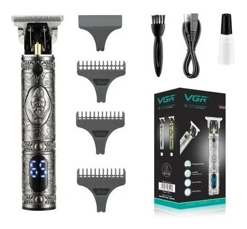 Imagen 2 de 10 de Maquina Corta Pelo Patillera Vgr V228 Profesional Recargable