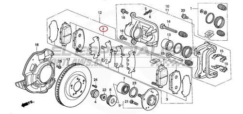 Pastilla De Freno Delantera Honda S2000 2004