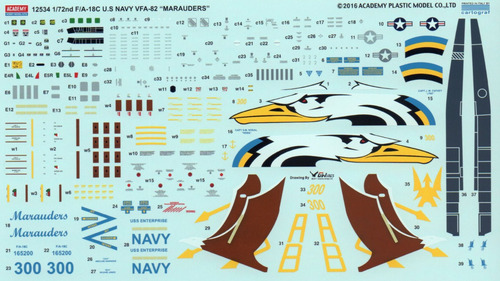 Us Navy F/a -18c Vfa-82 Marauders Esc 1/72 Academy 12534