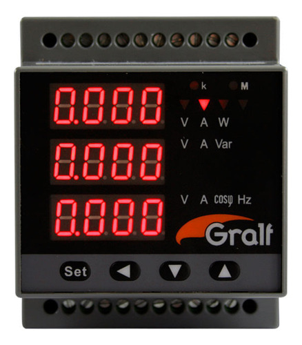 Analizador De Red Trifasico Gralf Gf-1000m Medidor Consumo