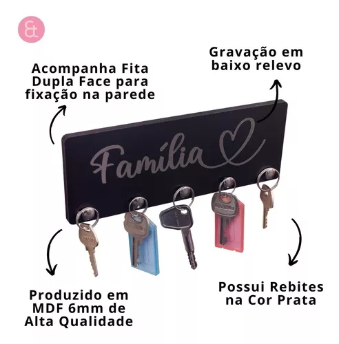 Porta Chaves De Parede Chaveiro Família