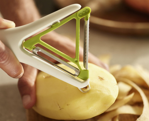 Pelador De Patatas 2 En 1 Cuchillas Acero Inoxidable Lavavaj
