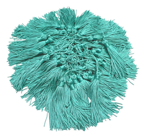 100pçs Franja Pingente Tassel De Seda - 7cm - A Cor Cor Verde Turquesa