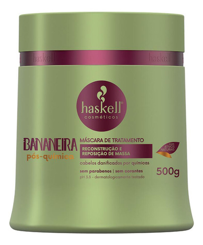 Kit Shampoo Condicionador Máscara 500ml Haskell Bananeira