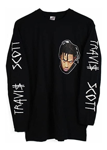 Playera Camiseta Travis Scott Manga Larga Unisex Hip Hop Vib