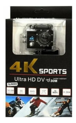 Cámara Deportiva 4K Sports HD MT-4K Negro Sumergible 30m Acción wifi Motion