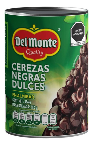 3 Pza Cerezas Negras Del Monte Dulces En Almíbar 454 G