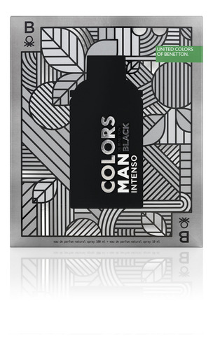 Set Benetton Colors Man Black Intense EDT 100ML + Megaspritzer 10ML