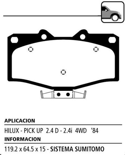 Juego Pastillas De Freno Litton Hilux Pick Up 4wd Desde 84