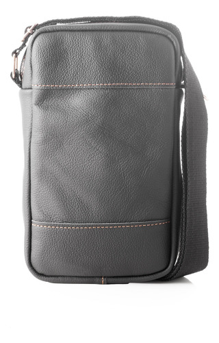 Morral Bandolera Berlin Cuero Porta Celu Urbano Mini Bag Tg Negro Lisa Níquel Negro