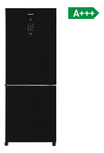 Refrigerador grande Panasonic de dos puertas con congelador, 425 L, color negro, acero