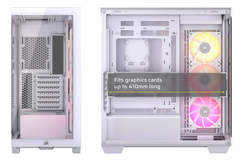 Chasis Corsair 3500x Rgb Mid Tower White Color Blanco