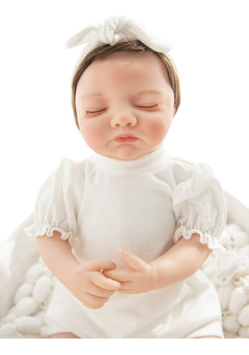 Gt Muñeca Bebé Reborn De Silicona Y Algodón Niña 50cm Doll