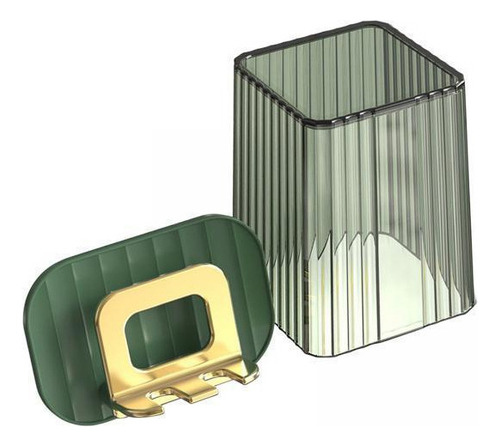6 Soporte De Pared Para Cepillos De Dientes Con Taza Verde