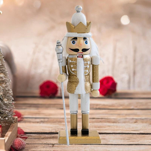 Figurita De Cascanueces De Navidad, Adorno Navideño, Oro