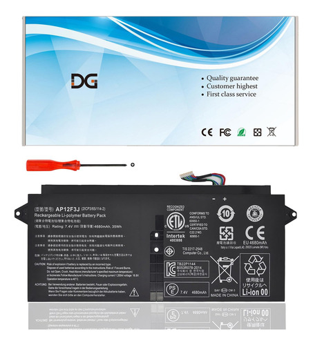 Bateria Ap12f3j 35wh Para Laptop Acer Aspire S7 7.4v 4680mah