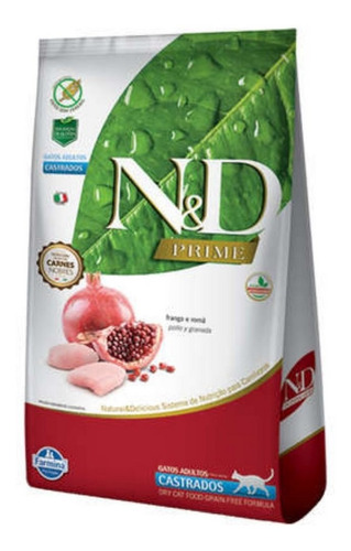 N&d Prime Ração P/ Gato Adulto Castrado Frango 400g