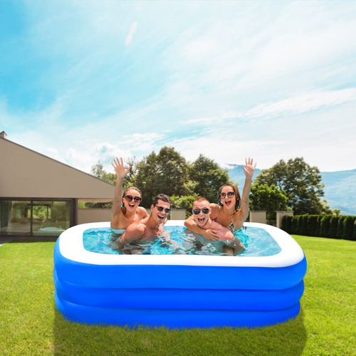 Piscina Inflable Rectangular 150 X 109 X 49 Cm Para Niños Azul