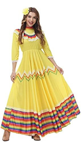 Stioedyuan Mujeres México Disfraz Vestido Halloween Tradicio