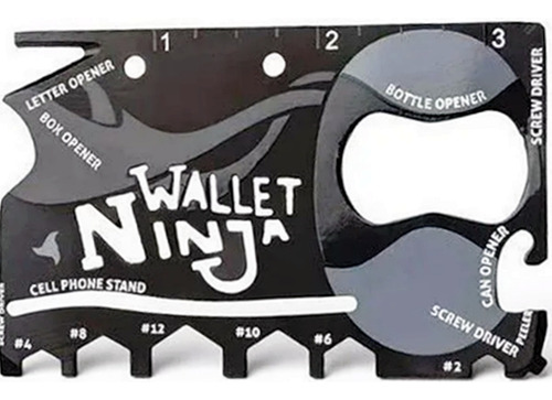 Cartão Multiuso Ferramentas Ninja Em Aço 18 Em 1