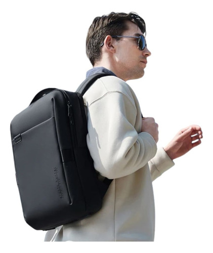 Mochila Notebook Resistente À Água 15,6 Slim Cor Preto Lisa